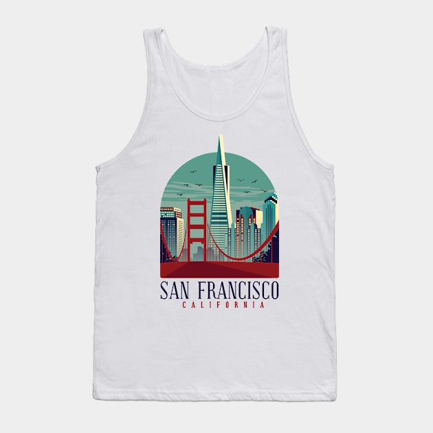 Skyline of San Francisco Tank Top by EarlAdrian